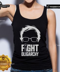 Official Fight Oligarchy protest tank top featuring Bernie Sanders and AOC, symbolizing resistance and political activism.