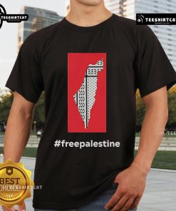 Alt Text: Official Fightback Podcast Free Palestine T-Shirt featuring bold graphics and a message for Palestinian rights.