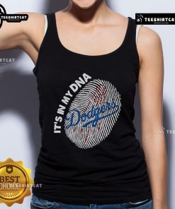 Los Angeles Dodgers tank top featuring 'Official Finger Print It's In My DNA' design, perfect for fans and casual wear.