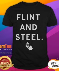 Official Flint And Steel T-Shirt featuring a bold design, perfect for fans of outdoor adventures and rugged style.