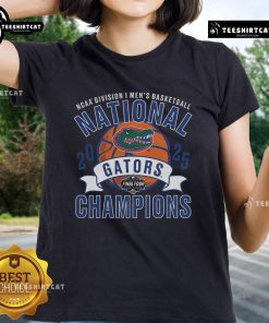 Vintage Florida Gators Fanatics 2025 NCAA Men's Basketball National Champions Ladies Tee showcasing team pride.