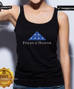 Official Folds of Honor logo tank top featuring a patriotic design for veterans' support and awareness.