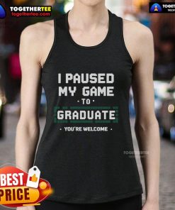 Official Funny Gamer Graduate Graduation Tank Top featuring a playful design perfect for gaming enthusiasts celebrating their achievement.