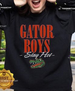 Official Gator Boys Stay Hot sweatshirt featuring a vibrant design, perfect for fans and outdoor enthusiasts.