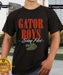 Alt Text: Official Gator Boys Stay Hot T-Shirt featuring vibrant design and comfortable fit for fans of Gator Boys merchandise.
