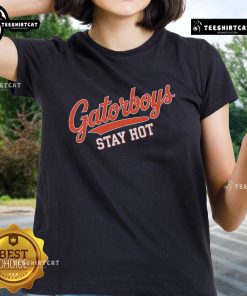 Official Gatorboys Stay Hot 2025 Ladies Tee featuring vibrant design, perfect for casual wear and Gator fans.