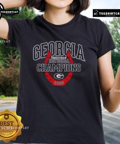 Official Georgia Bulldogs 2025 NCEA Equestrian National Champions Ladies Tee showcasing team pride and athletic spirit.