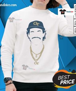 Alt Text: Official Georgia Tech Baseball student-athlete silhouette sweatshirt featuring a stylish design in navy and gold.