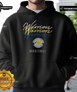 Alt Text: Official Golden State Warriors Hardwood Classics Triple Stack Hoodie in blue, featuring team logo and stylish design.