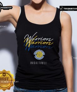 Official Golden State Warriors Hardwood Classics Triple Stack Tank Top featuring vibrant team colors and logo design.