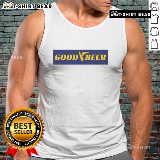 Official Good Beer logo tank top featuring a stylish design for beer enthusiasts and summer wear.
