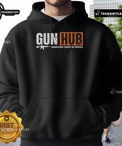 Official Gun Hub Shooting Loads of Brass Hoodie featuring a stylish design for firearm enthusiasts and casual wear.