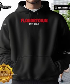 Official Guy Fieri Flavortown Est 1968 Hoodie featuring bold graphics and vibrant colors, perfect for fans of Flavortown.