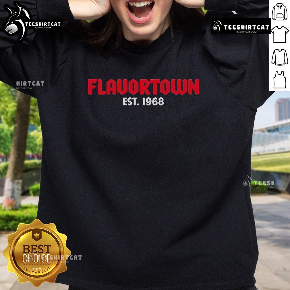 Official Guy Fieri Flavortown Est 1968 Sweatshirt Official Guy Fieri Flavortown Est 1968 Sweatshirt in black, featuring iconic logo and cozy design for fans.