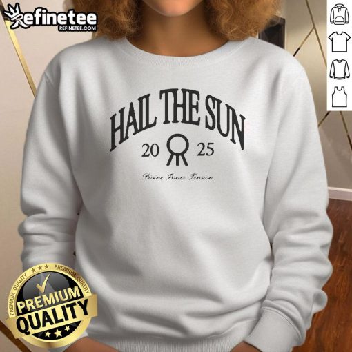 Official Hail The Sun Divine Inner Jension 2025 Sweatshirt in black, featuring logo and stylish design for music fans.