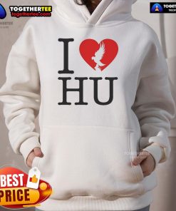 Alt Text: Official Hollywood Undead Spring 2025 I Love Hu Hoodie featuring vibrant graphics and a stylish design for fans.