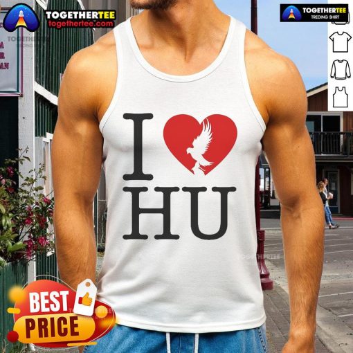 Alt Text: Official Hollywood Undead Spring 2025 I Love Hu Tank Top featuring vibrant design and band logo. Perfect for fans!