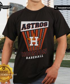 Official Houston Astros Baseball Starter T-Shirt in navy blue with vibrant team logo, perfect for fans and game day wear.
