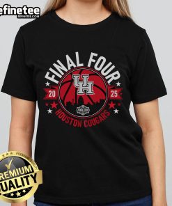 Official Houston Basketball 2025 Final Four Ladies Tee featuring vibrant team colors and stylish design for fans.