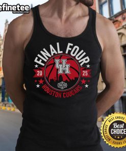Official Houston Basketball 2025 Final Four tank top featuring team colors and logo, perfect for fans and athletes.