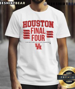 Alt Text: Official Houston Basketball All-Time Final Fours T-Shirt featuring team logo and championship years in vibrant colors.