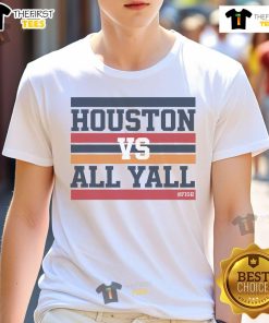 Official Houston Vs All Y'All Fish Bayou City T-Shirt featuring vibrant design and city-themed graphics.