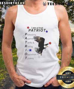 Official I Am A True Patriot Bald Eagle Tank Top featuring a bold eagle graphic, perfect for patriotic events and summer wear.