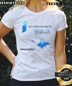 Official I Left A Piece Of My Heart In Honduras ladies tee featuring a vibrant design and comfortable fit for casual wear.