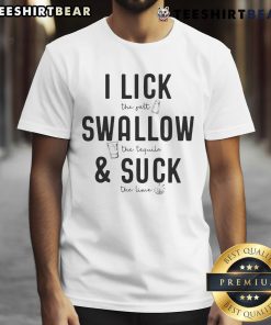 Official I Lick The Salt Swallow The Tequila & Suck The Lime T-Shirt featuring a fun party design, perfect for tequila lovers.