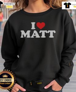 Official I Love Matt Heart Sweatshirt in cozy fabric, featuring a heart graphic and stylish design, perfect for fans.