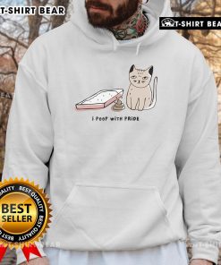 Alt Text: Funny 'I Poop With Pride' cat hoodie featuring a colorful design, perfect for pet lovers and pride supporters.