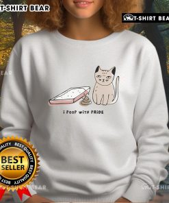 Funny 'I Poop With Pride' cat sweatshirt featuring a playful design, perfect for cat lovers and pride supporters.
