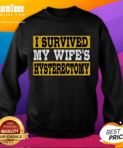 Official 'I Survived My Wife's Hysterectomy' sweatshirt for supportive husbands, perfect for showing love and support.