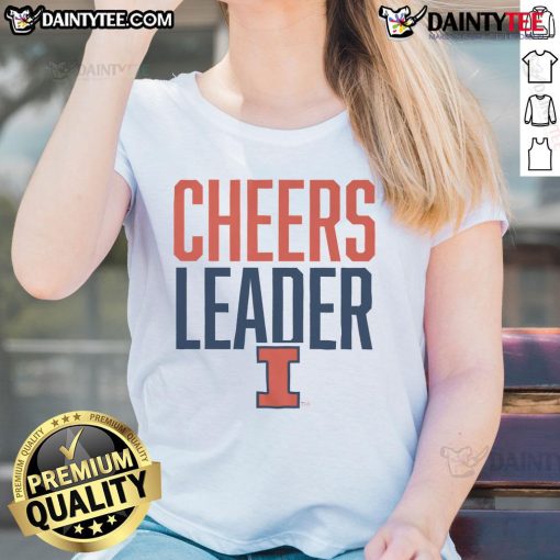 Official Illinois Fighting Illini Cheers Leader Ladies Tee showcasing team spirit and style for fans.