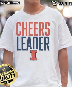 Alt Text: Official Illinois Fighting Illini Cheers Leader T-Shirt featuring vibrant colors and team logo for fans and supporters.