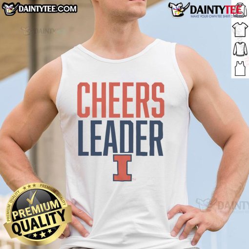 Official Illinois Fighting Illini Cheers Leader Tank Top featuring vibrant orange and blue colors for game day spirit.