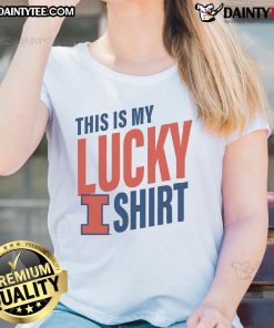Official Illinois Fighting Illini 'This Is My Lucky' ladies tee featuring vibrant team colors and stylish design.