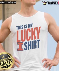 Alt Text: Official Illinois Fighting Illini This Is My Lucky Tank Top featuring team colors and logo for fans and athletes.