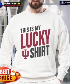 Official Indiana Hoosiers 'This Is My Lucky Sweatshirt' showcasing team colors and logo, perfect for game day.