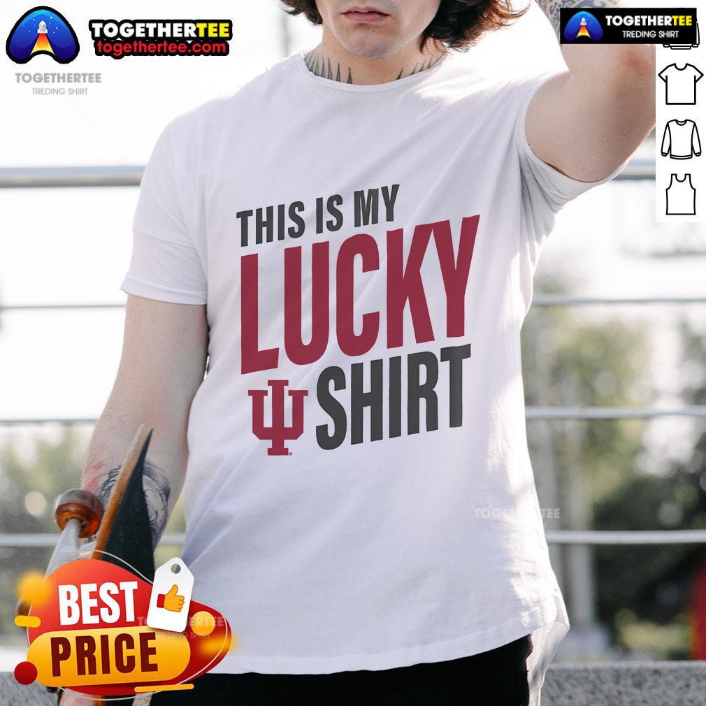 Official Indiana Hoosiers This Is My Lucky T Shirt Official Indiana Hoosiers 'This Is My Lucky T-Shirt' design featuring bold logo and vibrant colors, perfect for fans.