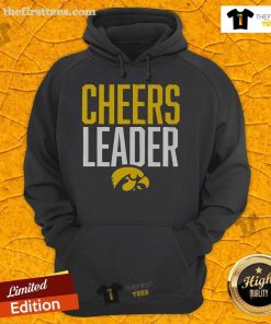 Official Iowa Hawkeyes Cheers Leader Hoodie in black with vibrant team logo, perfect for game day and fan support.