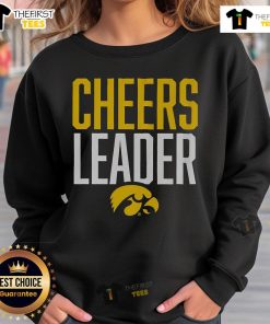 Alt Text: Official Iowa Hawkeyes Cheers Leader Sweatshirt featuring team colors and logo, perfect for game day fans.
