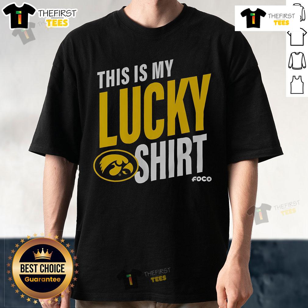 Official Iowa Hawkeyes This Is My Lucky T Shirt Alt Text: Official Iowa Hawkeyes This Is My Lucky T-Shirt featuring team colors and logo, perfect for game day wear.