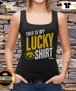 Official Iowa Hawkeyes 'This Is My Lucky' tank top featuring team colors and logo, perfect for game day attire.