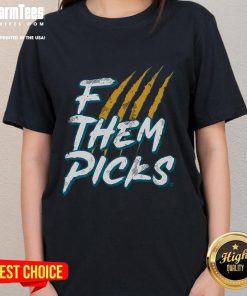 Official Jacksonville F Them Picks Ladies Tee showcasing stylish design and vibrant colors, perfect for fans.