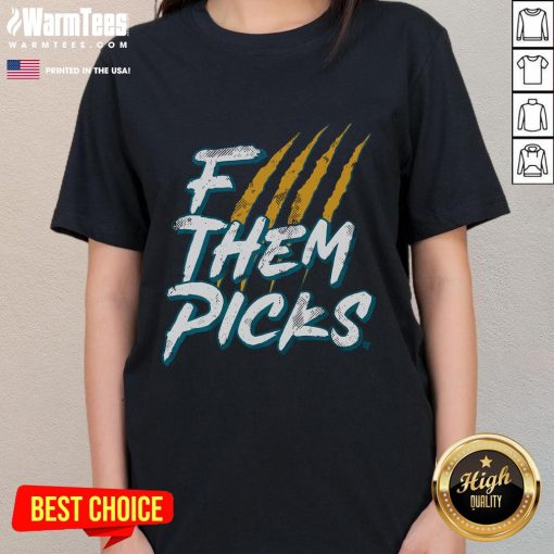Official Jacksonville F Them Picks Ladies Tee showcasing stylish design and vibrant colors, perfect for fans.