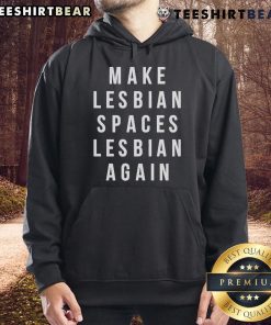 Alt Text: Jenny Watson 'Make Lesbian Spaces Lesbian Again' hoodie in vibrant colors, promoting LGBTQ+ pride and community support.