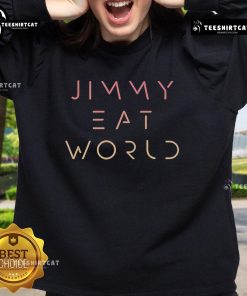 Official Jimmy Eat World futuristic logo sweatshirt featuring a modern design and vibrant colors, perfect for fans.