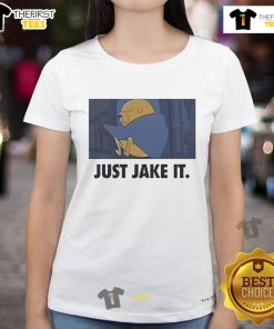 Official Just Jake It Meme Ladies Tee featuring a humorous design for fans of the popular Jake It meme.