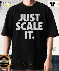 Alt Text: Official Just Scale It Caldera T-Shirt featuring a stylish design, perfect for fitness enthusiasts and casual wear.